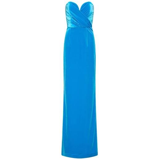 Rebecca Vallance abito da sera bernardette effettto velluto - blu