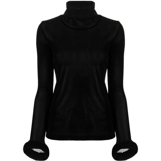 Melitta Baumeister roll-neck ribbed top - nero