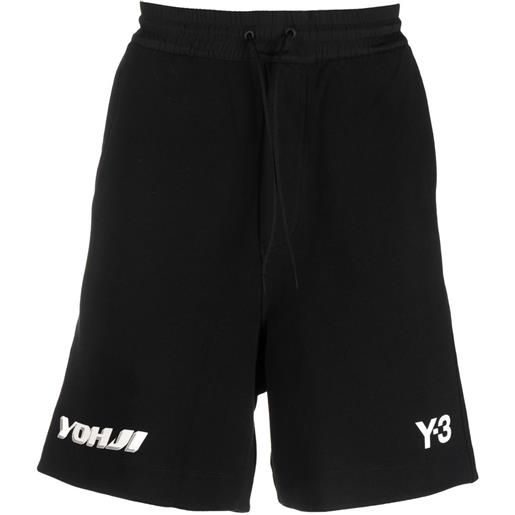 Y-3 shorts con stampa - nero