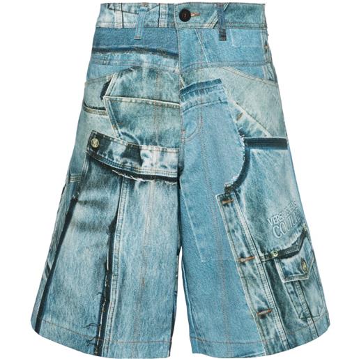 Versace Jeans Couture shorts denim con applicazione - blu