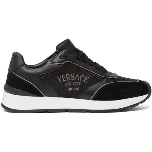 Versace sneakers con ricamo - nero