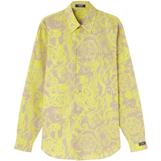 Versace camicia barocco con stampa - giallo