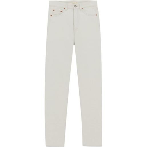Saint Laurent jeans slim a vita alta - bianco