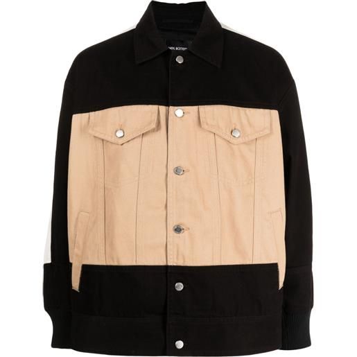 CROQUIS giacca denim con design color-block - nero