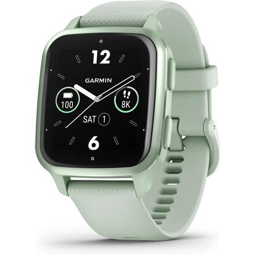 Garmin venu sq 2, smartwatch, display 1,4 amoled, gps, cardio, spo2, 25+ app sport & fitness, workout, coach, pay, autonomia fino a 11 giorni (metallic cool mint)