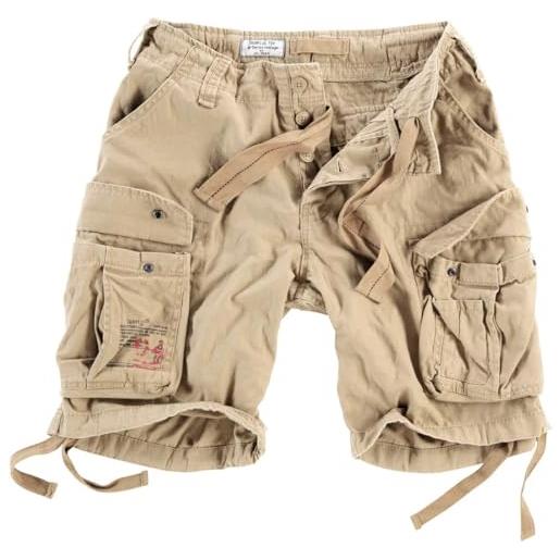 Surplus - pantaloncini da uomo airborne, stile vintage, slavati, taglia s