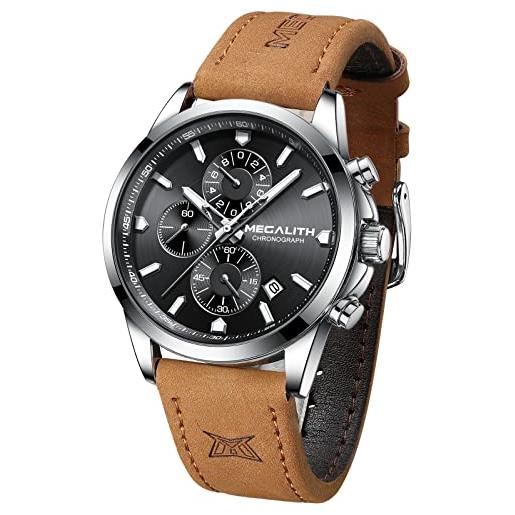 LIGE Orologio Uomo Cronografo In Acciaio Inossidabile – Quarzo, Impermeabile 3 ATM, Quadrante Sportivo Luminoso, Cinturino In Silicone
