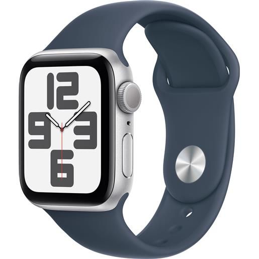 APPLE smartwatch apple watch se gps cassa 40mm in alluminio argento con cinturino sport s/m blu tempesta