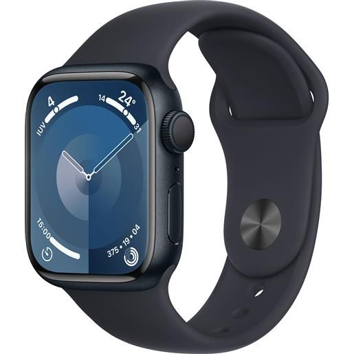 APPLE smartwatch apple watch series 9 gps cassa 41mm in alluminio mezzanotte con cinturino sport m/l mezzanotte