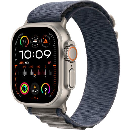 APPLE smartwatch apple watch ultra 2 gps + cellular cassa 49m in titanio con cinturino alpine loop medium blu