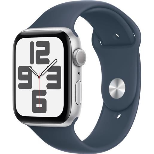 APPLE smartwatch apple watch se gps cassa 44mm in alluminio argento con cinturino sport s/m blu tempesta