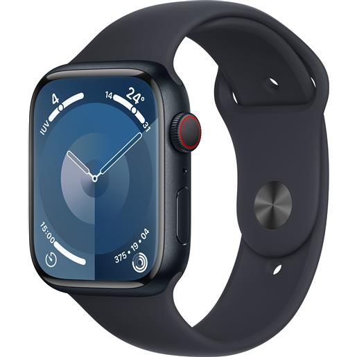 APPLE smartwatch apple watch series 9 gps + cellular cassa 45mm in alluminio mezzanotte con cinturino sport m/l mezzanotte