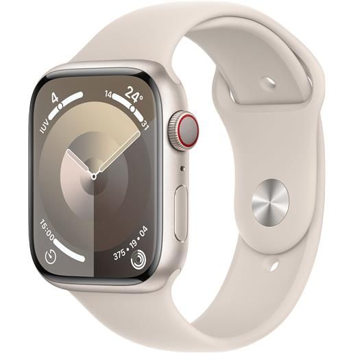 APPLE smartwatch apple watch series 9 gps + cellular cassa 45mm in alluminio galassia con cinturino sport m/l galassia