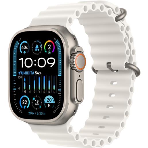 APPLE smartwatch apple watch ultra 2 gps + cellular cassa 49m in titanio con cinturino ocean bianco