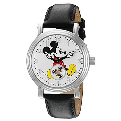 Disney mickey mouse - orologio analogico al quarzo con lancette articolate, per adulti, nero, vintage