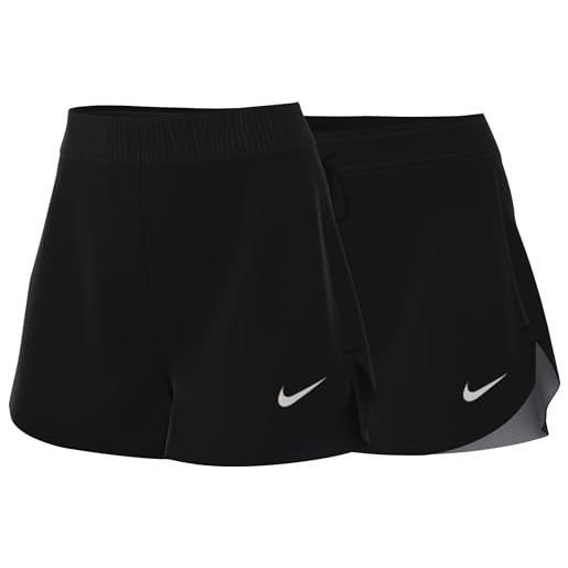 Nike dx6024-010 w nk attack df mr 5in short pantaloni sportivi donna black/black/white/reflective silv m