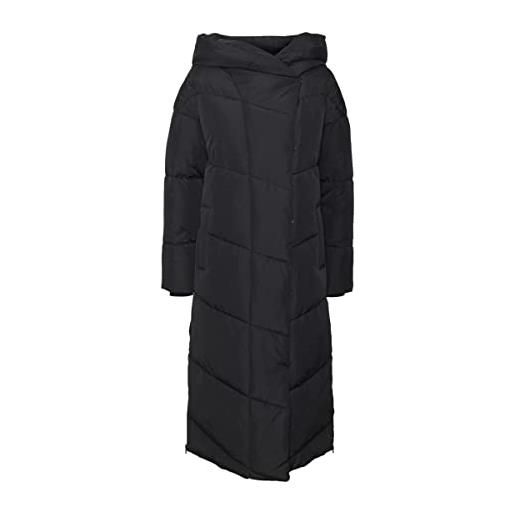 Noisy may nmtally l/s-giacca con zip extra lunga, noos piumino, nero/dettaglio: rivestimento dtm, l donna