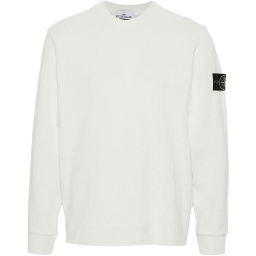 Stone Island maglione con applicazione compass - bianco