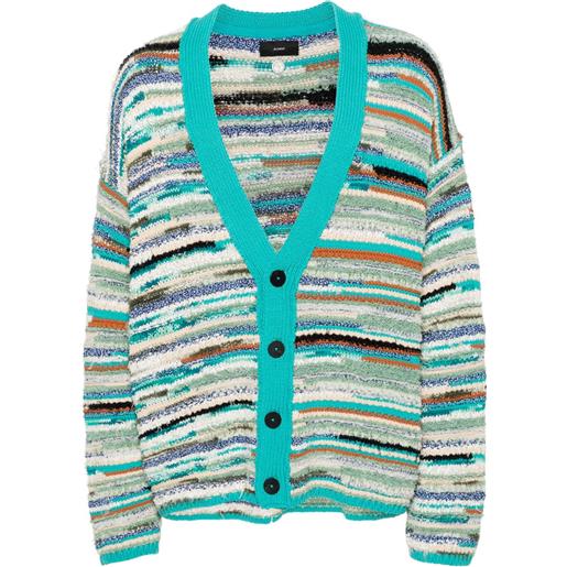 Alanui cardigan madurai a righe - blu