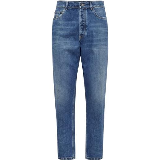 Brunello Cucinelli jeans affusolati con vita media - blu