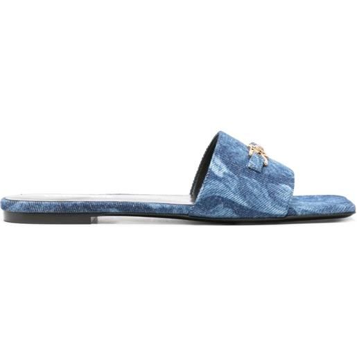 Versace sandali slides medusa con applicazione - blu