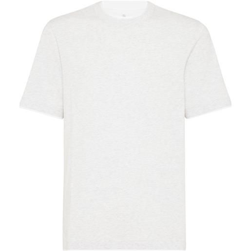Brunello Cucinelli t-shirt con effetto melange - bianco
