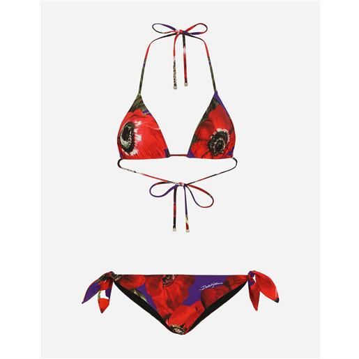 Dolce & Gabbana bikini a triangolo stampa fiore anemone