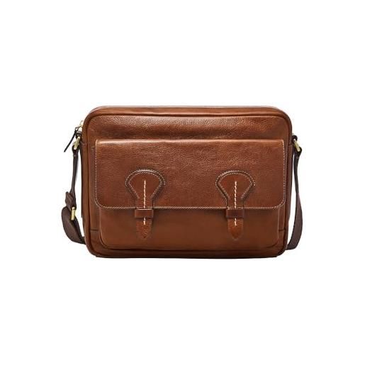 Fossil - borsa da uomo bennett in pelle litehide per corrieri, castano