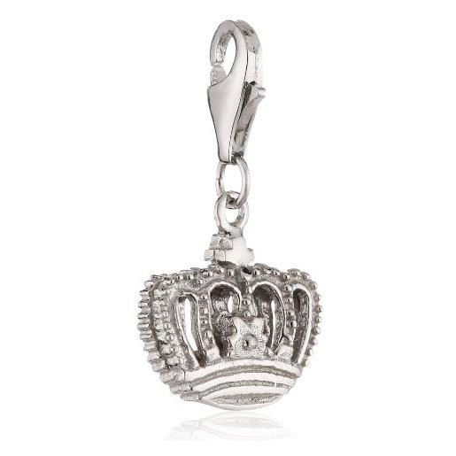 Pasionista unisex con ciondolo a forma di corona, in argento sterling 925, con zirconi, colore: bianco, 606880