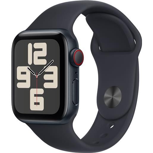 APPLE smartwatch apple watch se gps + cellular cassa 40mm in alluminio mezzanotte con cinturino sport s/m mezzanotte