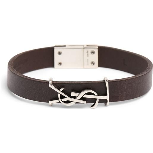 SAINT LAURENT bracciale ysl in pelle