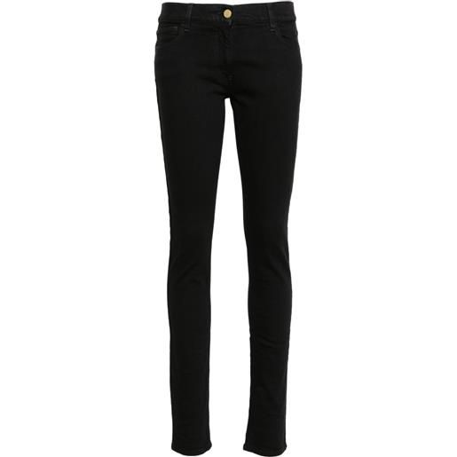 Elisabetta Franchi jeans skinny con placca logo - nero