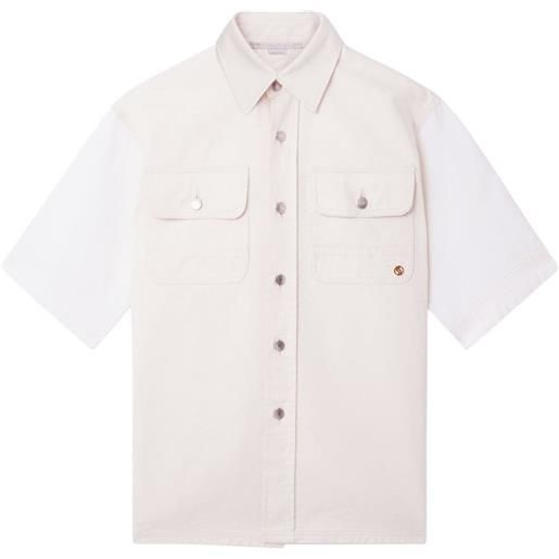 Stella McCartney utility short-sleeved denim shirt - toni neutri
