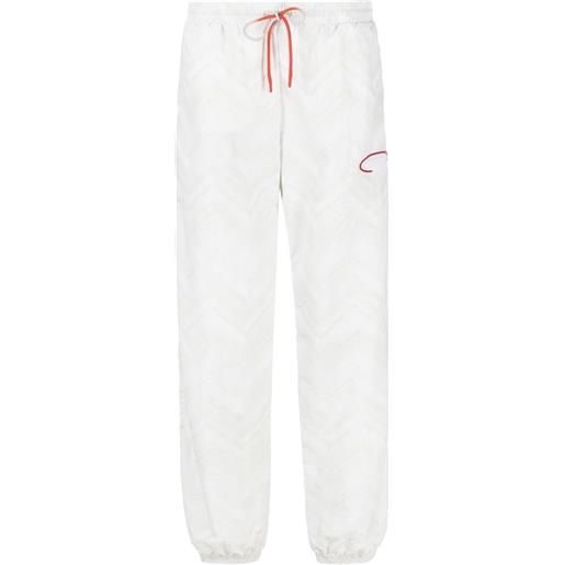 Missoni pantaloni sportivi con ricamo - bianco