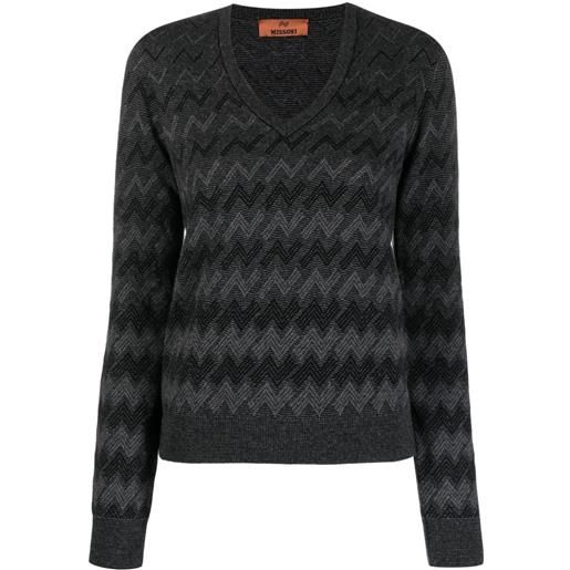 Missoni maglione con motivo a zigzag - grigio
