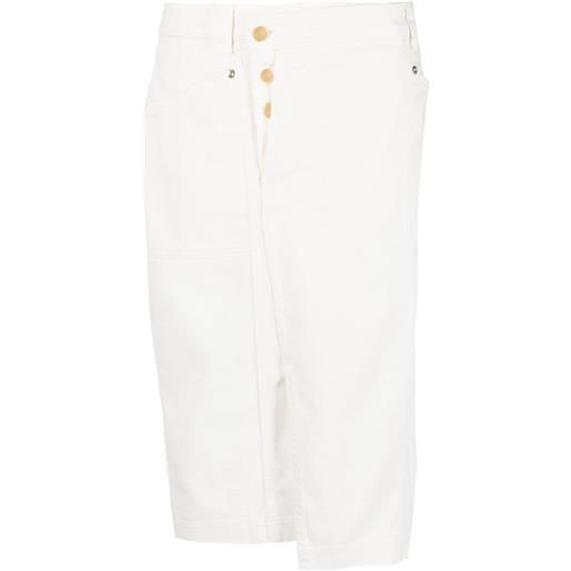 TOM FORD gonna midi denim destrutturata - bianco