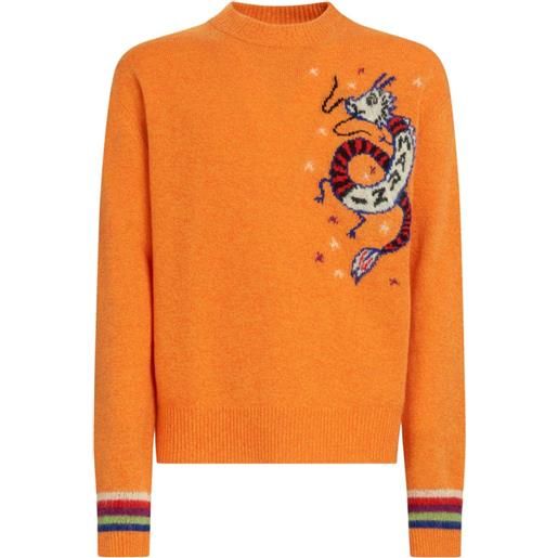 Marni maglione con intarsio - arancione