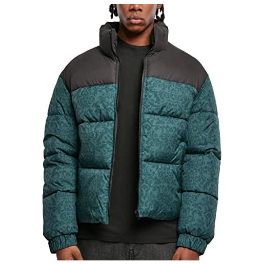 Urban Classics aop retro puffer jacket giacca, verde, s uomo