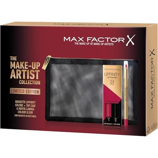 Max factor kit the make up artist rossetto lipfinity + matita labbra + pochette