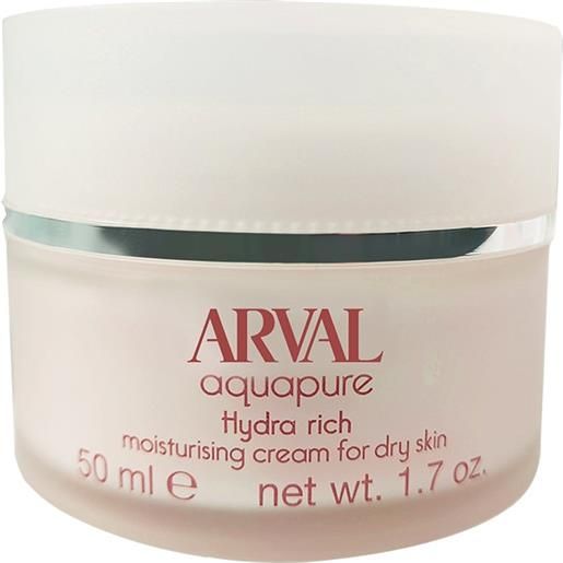 Arval aquapure hydra rich crema idratante viso per pelli secche 50ml