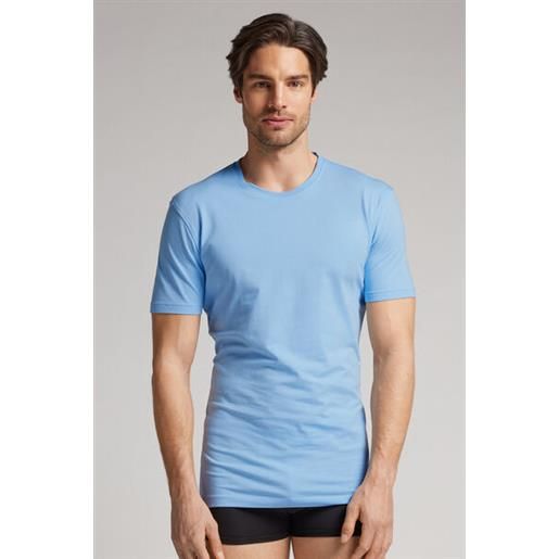 Intimissimi t-shirt in cotone superior elasticizzato azzurro