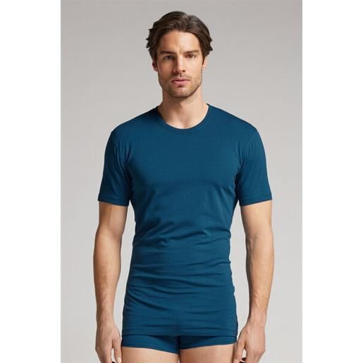Intimissimi t-shirt in cotone superior elasticizzato blu