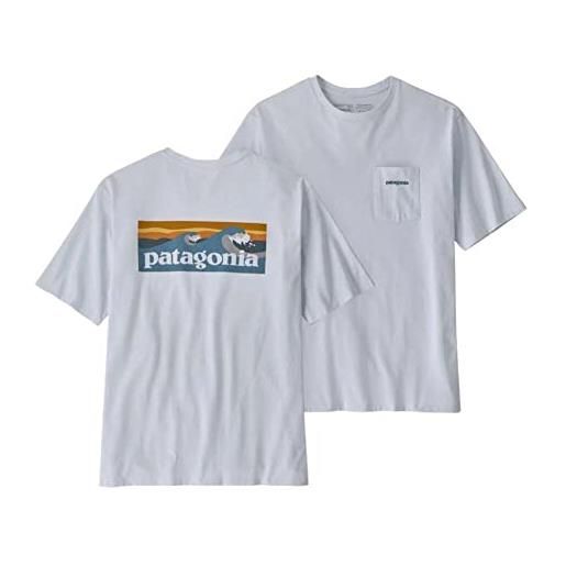 Patagonia m's boardshort logo pocket responsibili-tee top, nero inchiostro, l uomo