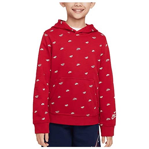 Nike felpa da ragazzi con cappuccio club fleece rosso taglia s (128-137 cm) codice dq9110-687