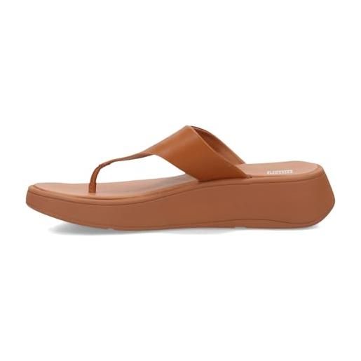 Fitflop f-mode leather flatform toe-post sandals bruin - taglia 41