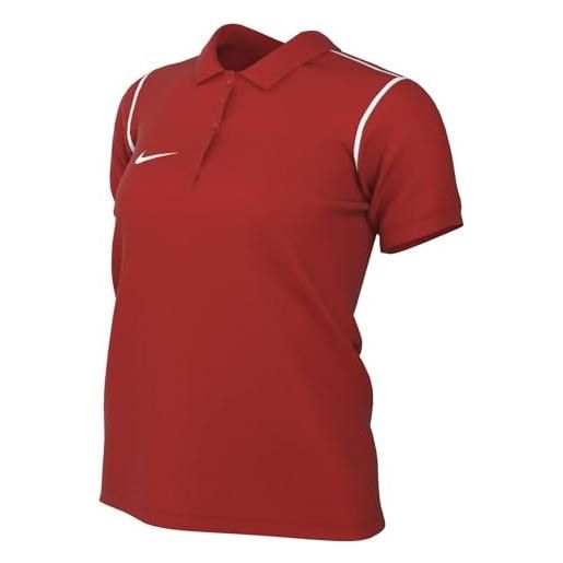 Nike w nk df park20 polo a maniche corte, rosso university/bianco/bianco, xs donna