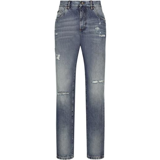 DOLCE & GABBANA jeans effetto consumato a gamba larga