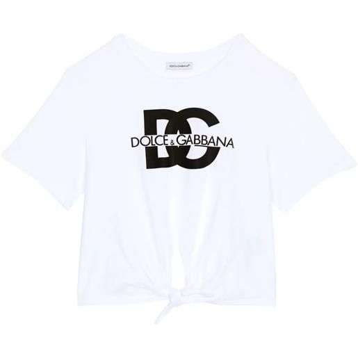 DOLCE & GABBANA KIDS t-shirt in jersey di cotone con stampa logo dg