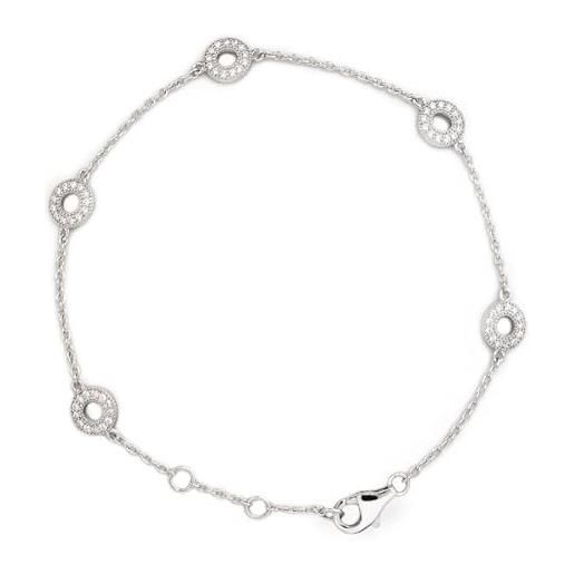 Eye Candy avecjbr0036 - bracciale da donna in argento sterling 925 rodiato, lunghezza 18,5 cm, eine grösse, argento sterling, nessuna pietra preziosa