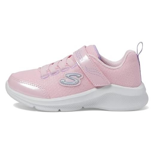 Skechers girls, sneaker, light pink sparkle mesh/lavender trim, 34.5 eu